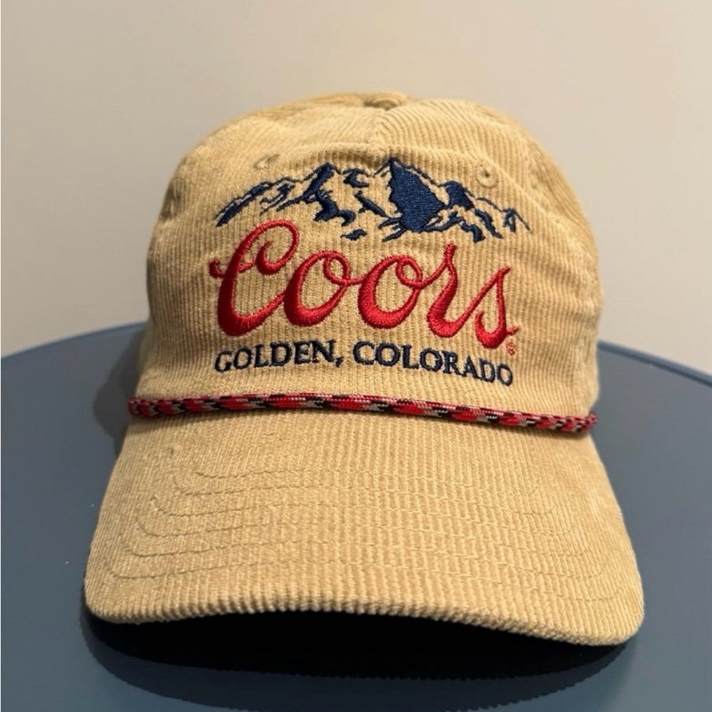 Coors Beer Corduroy Beige Snapback Rope Hat